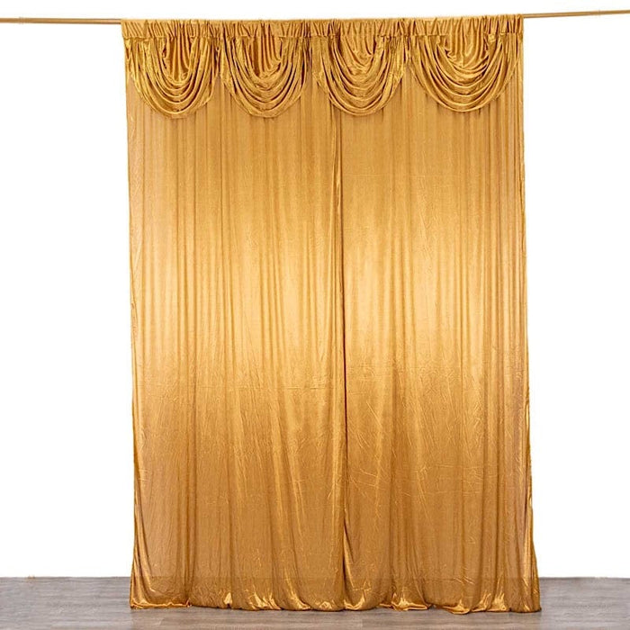 10 ft x 10 ft Double Drape Pleated Satin Wedding Photo Backdrop Curtain