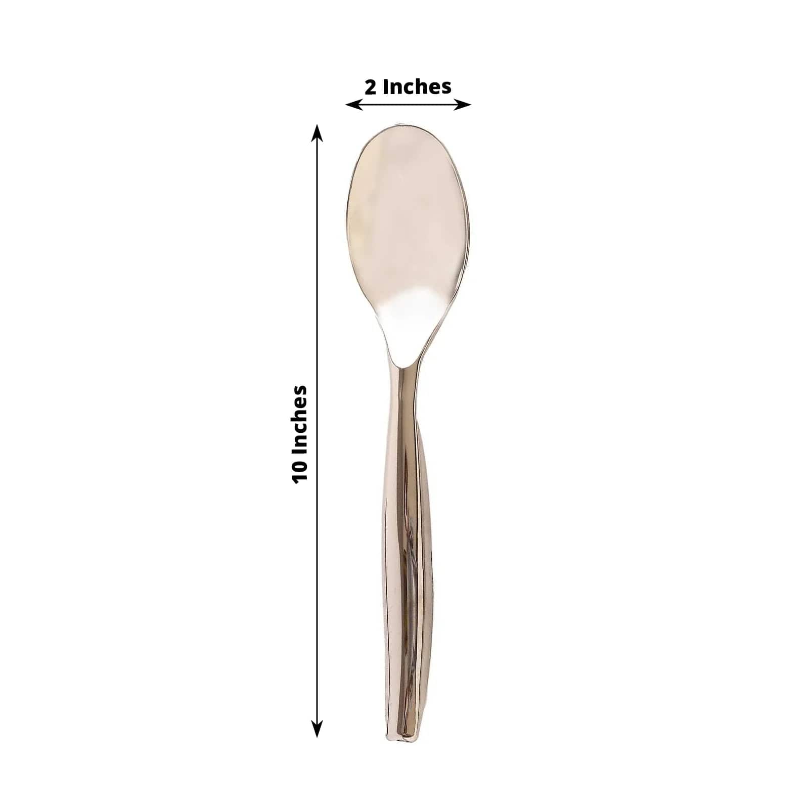 10 Plastic Serving Spoons - Silver DSP_SERV_SPON_10_SILV