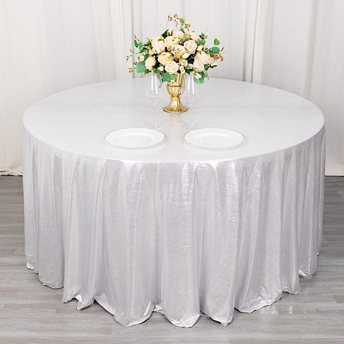 120" Polyester Round Tablecloth with Sequin Dots