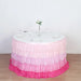 14ft 5-tier Chiffon Ruffled Tutu Table Skirt with Satin Backing - Pink SKT_CHIF01_PINK