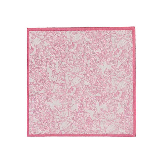 25 Cocktail Paper Napkins with Vintage Floral Print - Pink NAP_BEV11_PINK