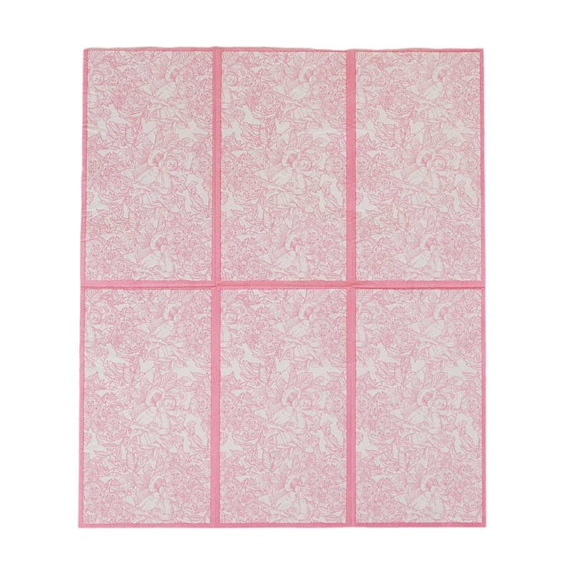 25 Dinner Paper Napkins with Vintage Floral Print - Pink NAP_DIN11_PINK