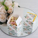 25 Square 3" x 3" Favor Boxes Floral Printed Gift Holders - White