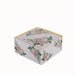 25 Square 4" x 4" Favor Boxes Floral Printed Gift Holders - White BOX_4X4X2_FLOR01_GOLD