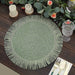 4 Round 16" Fringe Edge Table Placemats - Natural