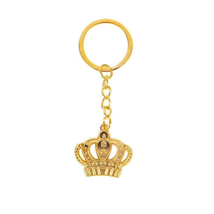 5 Metal 3" Princess Crown Keychains with Gift Box and Thank You Tags - Gold FAV_KYCH_CROWN01_GOLD