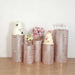 5 Sequin Mesh Cylinder Display Box Stand Covers with Geometric Pattern Embroidery