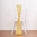 5 Tulle Chair Sashes with Sequins and Geometric Pattern SASH_02G_GOLD