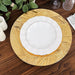 6 Metallic 13" Acrylic Plastic Charger Plates with Embossed Tropical Leaves - Gold CHRG_PLST0037_GOLD