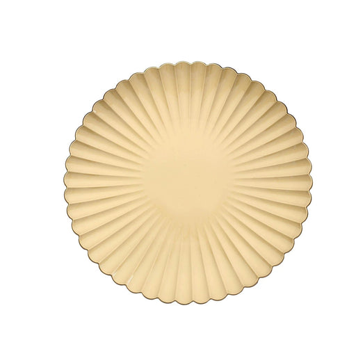 6 pcs 13" Scalloped Shell Pattern Plastic Serving Plates CHRG_PLST0019_GOLD