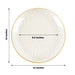 6 Round 13" Hammered Plastic Charger Plates with Gold Rim - Clear with Gold CHRG_PLST0028_GLGD