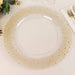 6 Round 13" Pearl Beaded Plastic Wedding Charger Plates - Clear and Gold CHRG_PLST0031_CLGD