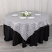 72" Metallic Fringe Shag Tinsel Square Polyester Table Overlay - Black