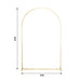 8 ft Metal Backdrop Stand Floral Display Frame with Round Top - Gold IRON_STND06_XL_GOLD