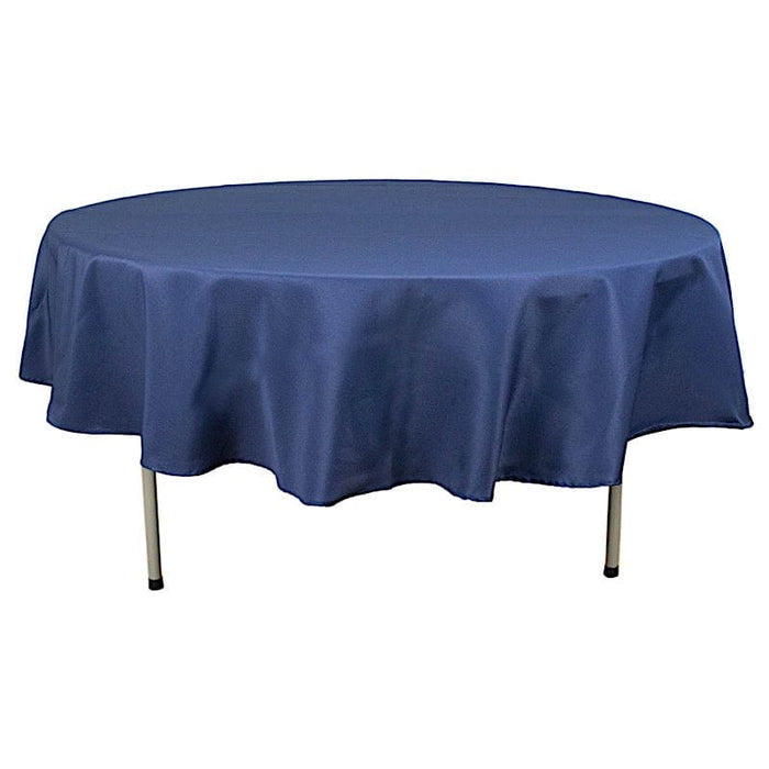 90" Round Tablecloth Premium Polyester Table Cover TAB_90_NAVY_PRM