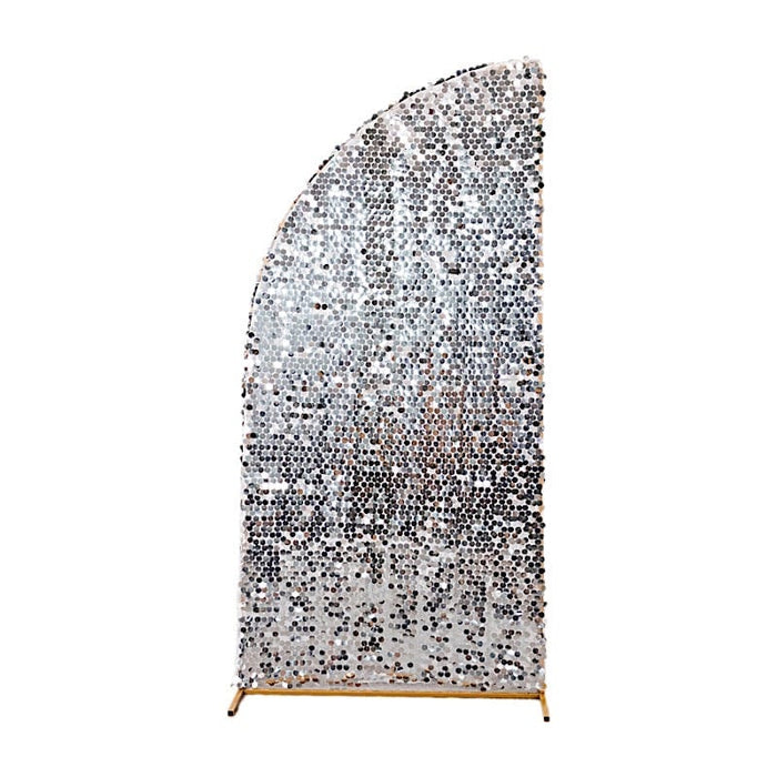 Double Sided Big Payette Sequin Chiara Backdrop Stand Cover IRON_STND13_71_M_SILV
