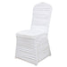 Ruffled Fitted Spandex Banquet Chair Cover CHAIR_SPX03_WHT