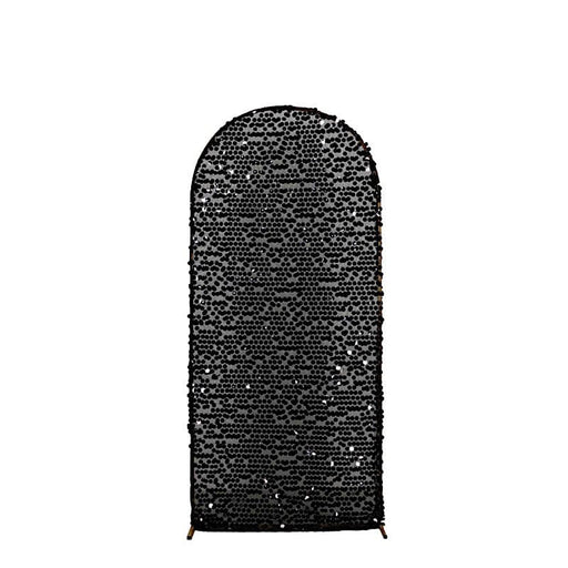 Sparkly Big Payette Sequin Fitted Chiara Backdrop Stand Cover IRON_STND06_71S_M_BLK