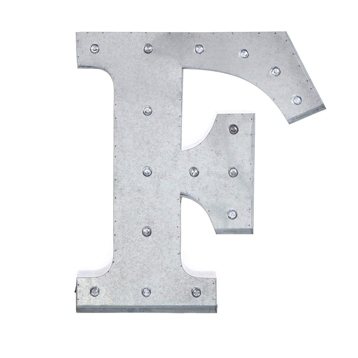 1.7 ft Lighted Metal Marquee Silver Light Up Letter WOD_METLTR01_20_F