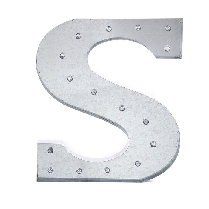 1.7 ft Lighted Metal Marquee Silver Light Up Letter WOD_METLTR01_20_S