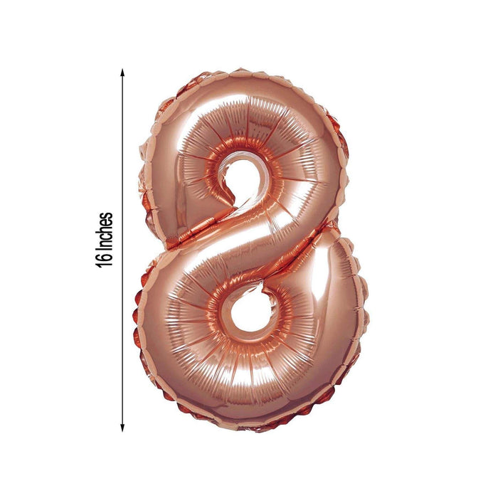 1 pc 16" Mylar Foil Balloon - Rose Gold Numbers