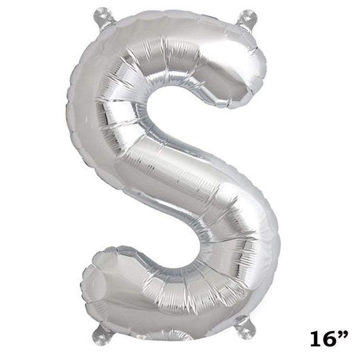 1 pc 16" Mylar Foil Balloon - Silver Letters BLOON_16S_S