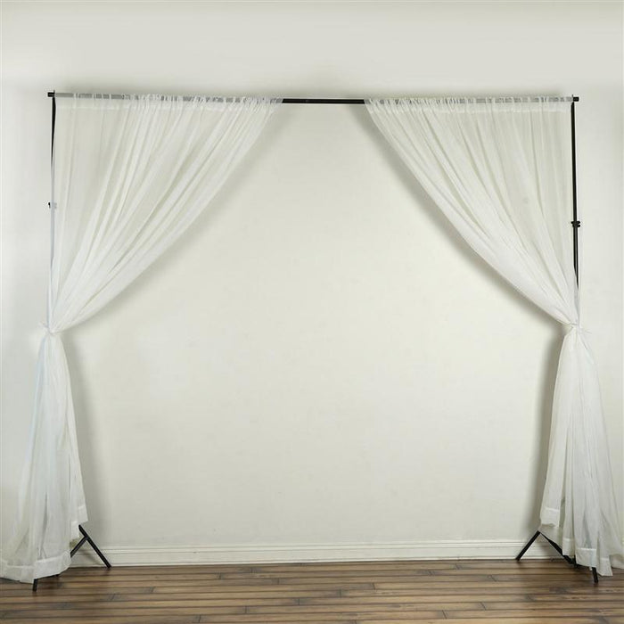 10 ft x 10 ft Sheer Voile Professional Backdrop Curtains Drapes Panels CUR_PANORGZ_IVR