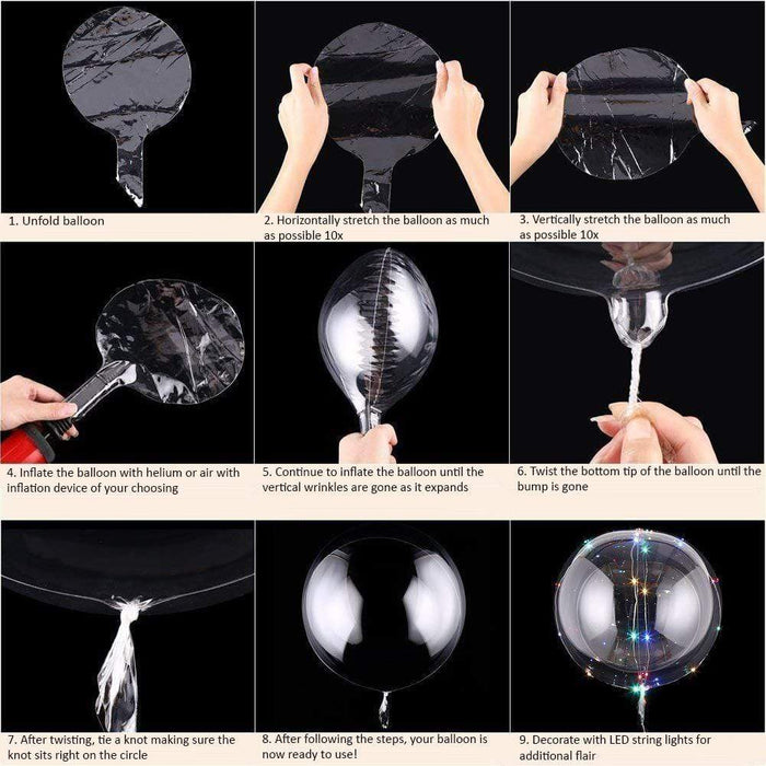 10 pcs 16" Latex Helium Air Transparent Balloons - Clear BLOON_CLR001_16
