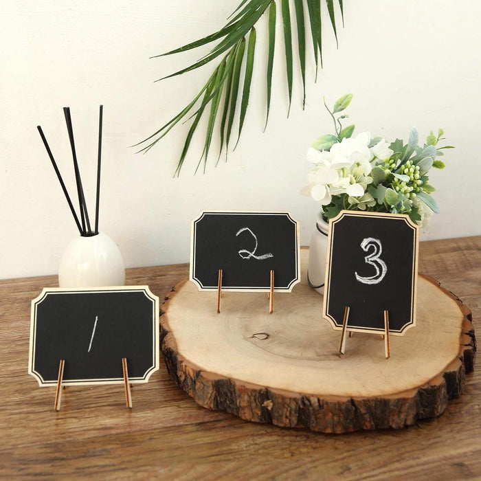 10 pcs 3"x4" Mini Chalkboards Signs with Wood Easels - Black FAV_BOARD01_BLK_3X4