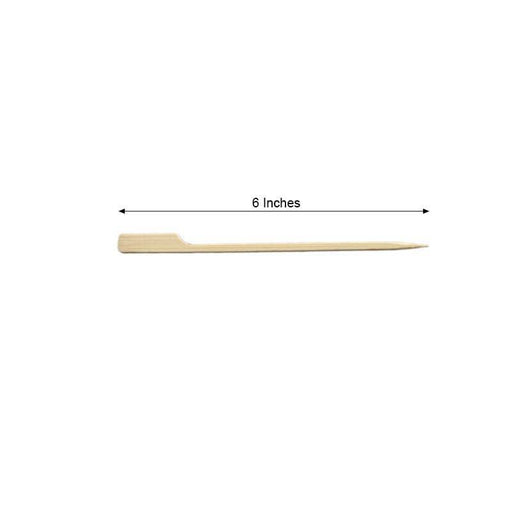 100 pcs 6" Natural Bamboo Sustainable Paddle Picks - Disposable Tableware BIRC_S062