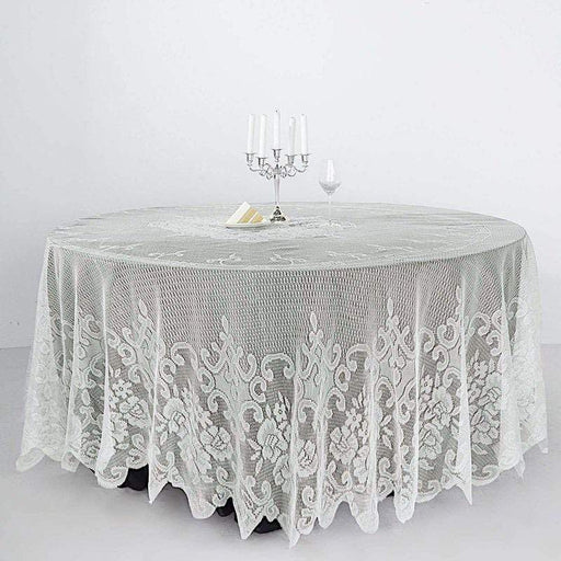 108" Premium Lace Round Tablecloth TAB_LACE01_R108_IVR