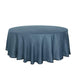 108" Round Premium Faux Burlap Polyester Tablecloth TAB_JUTE02_108_BLUE