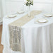 12"x108" Tulle Table Runner with Sequins and Geometric Pattern