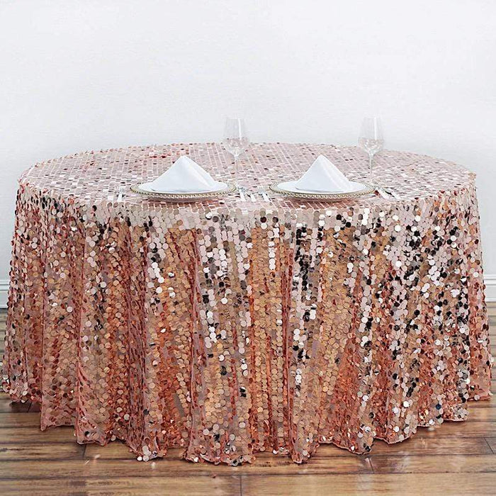 120" Large Payette Sequin Round Tablecloth - Blush TAB_71_120_046