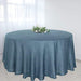 120" Round Premium Faux Burlap Polyester Tablecloth - Blue TAB_JUTE02_120_BLUE