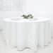 120" Round Premium Faux Burlap Polyester Tablecloth - White TAB_JUTE02_120_WHT