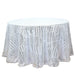 120" Tulle Round Tablecloth with Sequins and Geometric Pattern TAB_02G_120_SILV