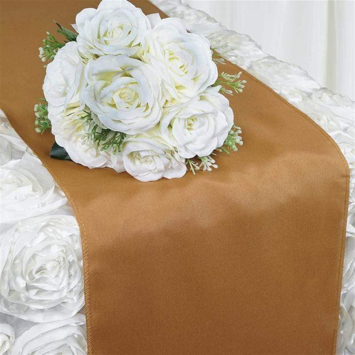12x108" Polyester Table Top Runner Wedding Decorations RUN_POLY_GOLD