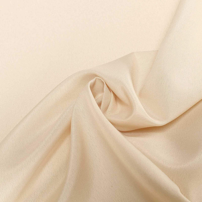 132" Polyester Round Tablecloth Wedding Party Table Linens - Beige TAB_136_081_POLY