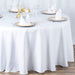 132" Premium Polyester Round Tablecloth Wedding Party Table Linens - White TAB_136_WHT_PRM