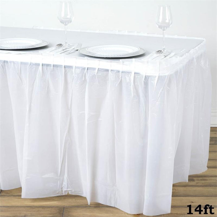 14 feet x 29" Plastic Disposable Table Skirt SKT_PVC_01_001
