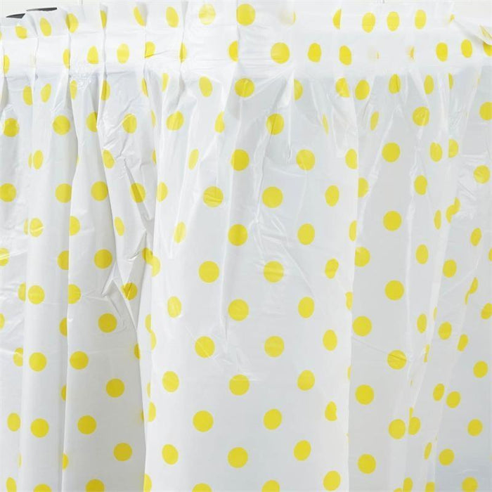 14 feet x 29"  Plastic Polka Dots Disposable Table Skirt
