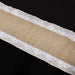 14" x 104" Burlap with Lace Trim Table Runner - White and Natural RUN_JUTE_LACE02_NAT