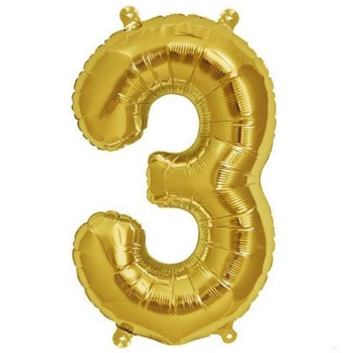 16" Mylar Foil Balloon - Gold Numbers BLOON_16GD_3