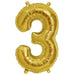 16" Mylar Foil Balloon - Gold Numbers BLOON_16GD_3