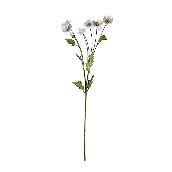 2 Bushes 33" Long Stem Silk Artificial Poppy Flower Sprays ARTI_POPY_002_LAV