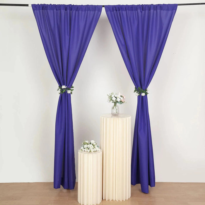 2 Drapery Panels 8 ft Polyester Backdrop Curtains with Rod Pockets