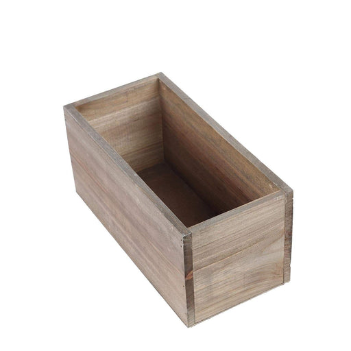 2 pcs 10" x 5" Wood Rectangular Boxes Planter Holders Centerpieces - Brown WOD_PLNT01_10X5_NAT