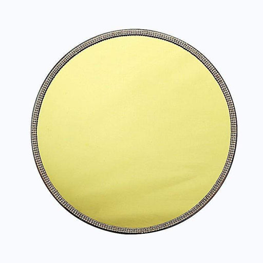 2 pcs 13" Round Mirror Glass Charger Plates with Rhinestone Rim CHRG_GLAS0004_GOLD