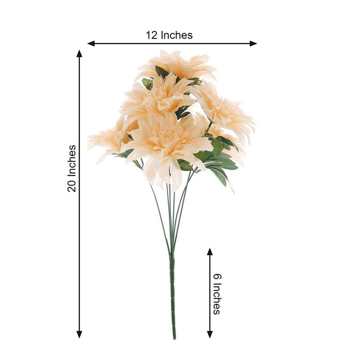 2 pcs 20" tall Artificial Dahlia Silk Flowers Bushes